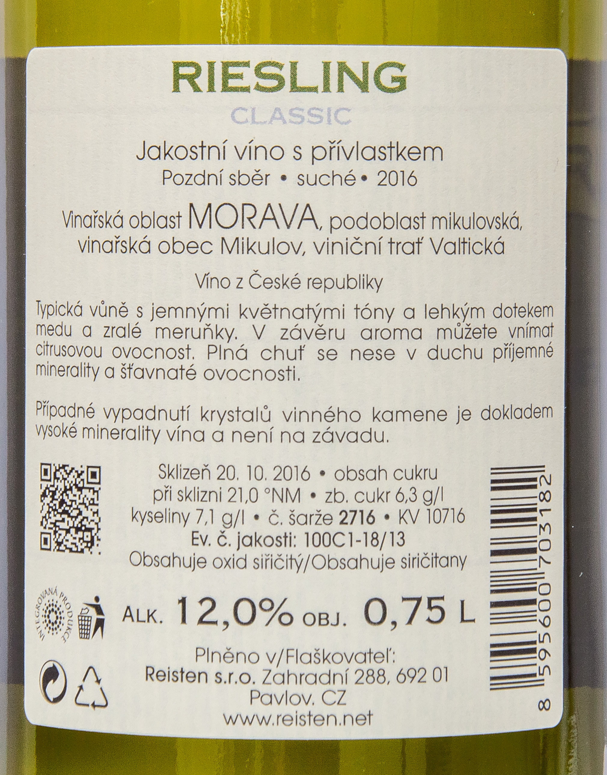 Etiketa Riesling Classic