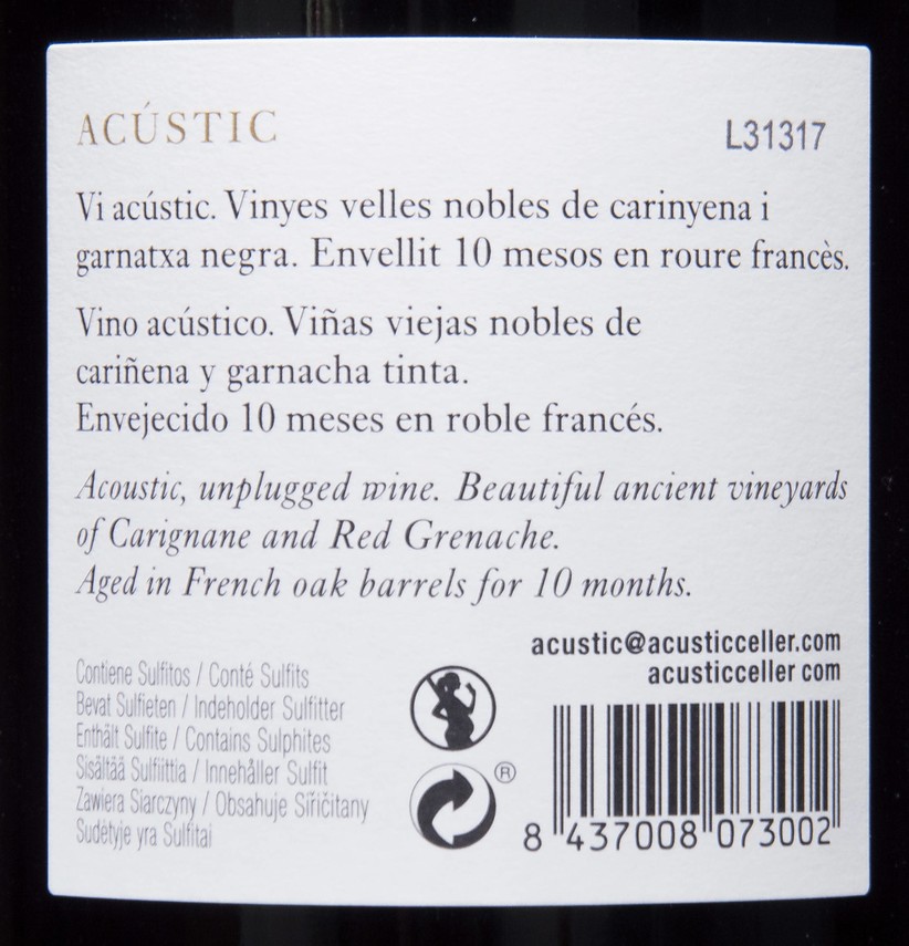 Etiketa Acústic Montsant