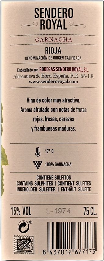 Etiketa Rioja Garnacha Tinto Joven