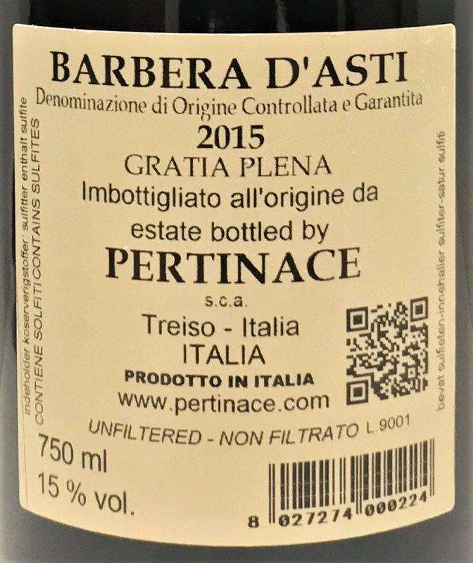 Etiketa Barbera d´Asti 