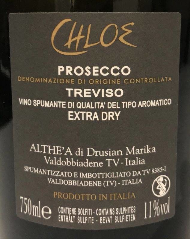 Etiketa Prosecco Spumante CHLOE