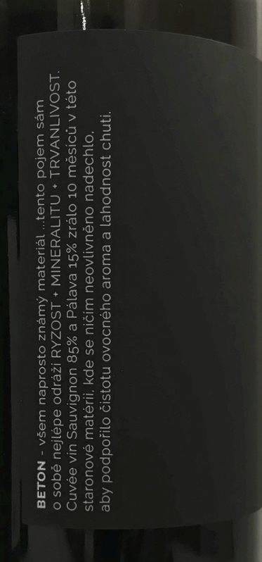 Etiketa BETON-Sauvignon & Pálava