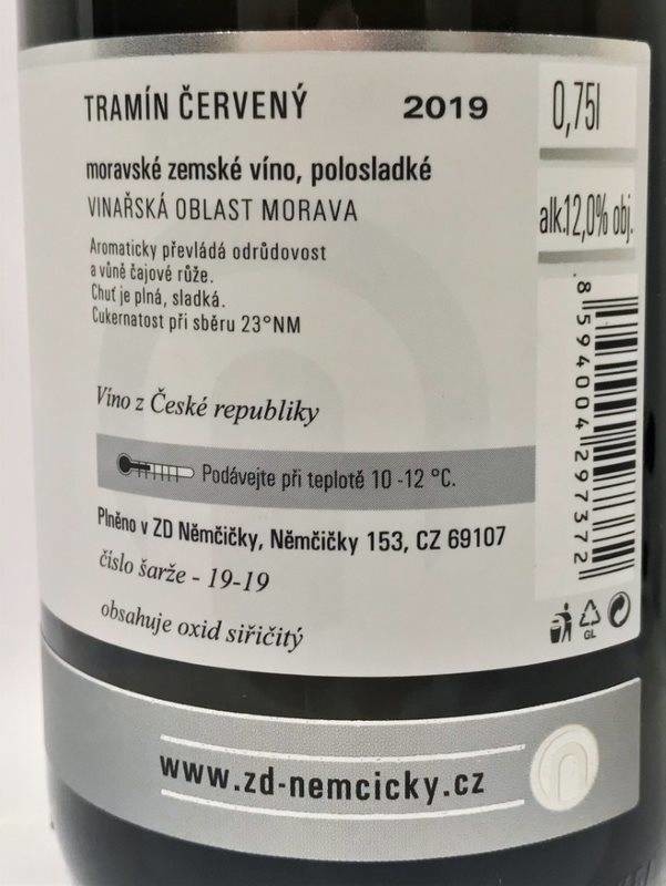 Etiketa Tramín červený