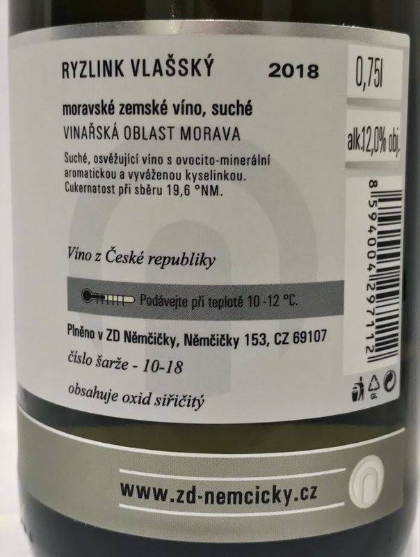 Etiketa Ryzlink vlašský