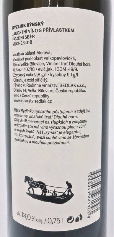 Etiketa Ryzlink rýnský