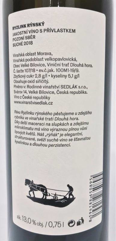 Etiketa Ryzlink rýnský