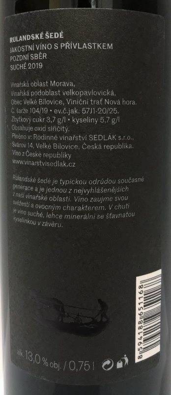 Etiketa Rulandské šedé