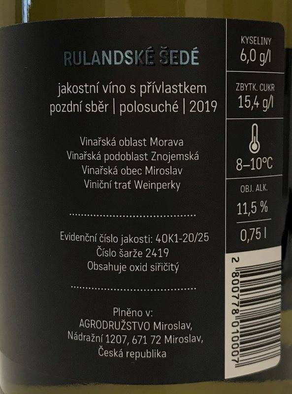 Etiketa Rulandské šedé