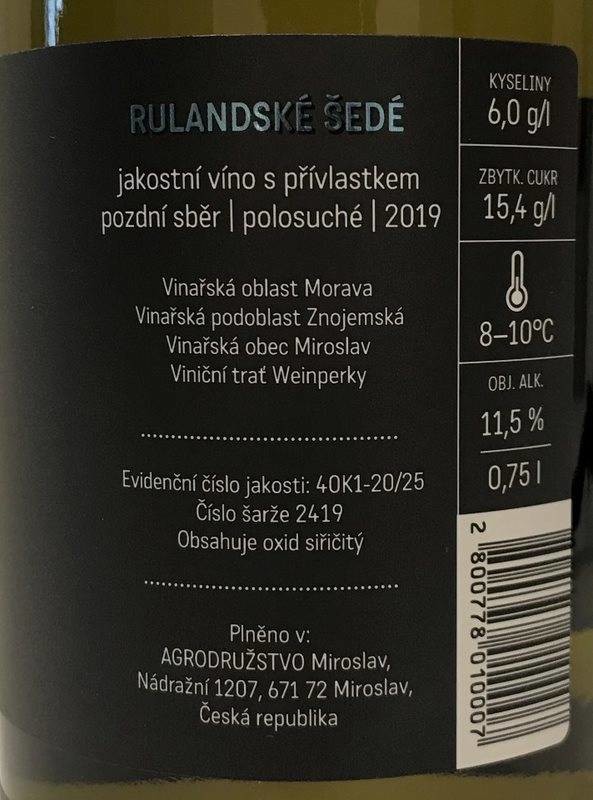 Etiketa Rulandské šedé