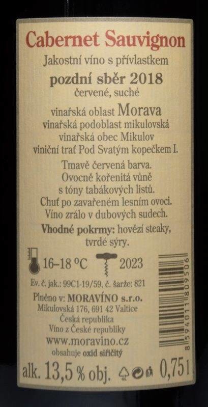 Etiketa Cabernet Sauvignon