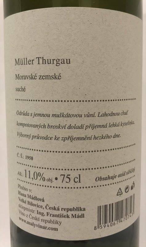 Etiketa Müller Thurgau Classic