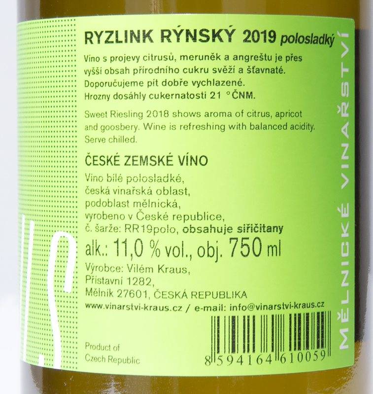 Etiketa Ryzlink rýnský