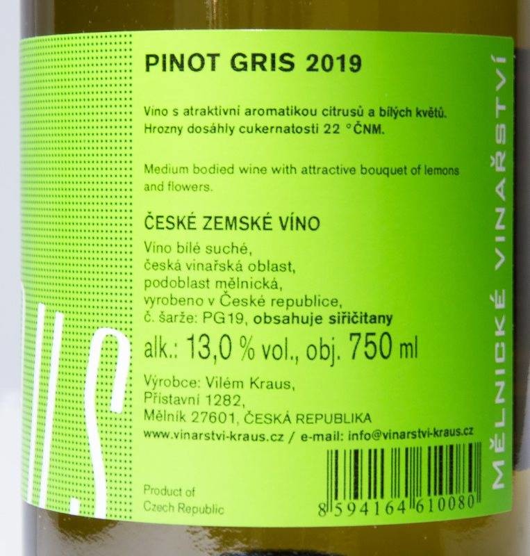 Etiketa Pinot Gris