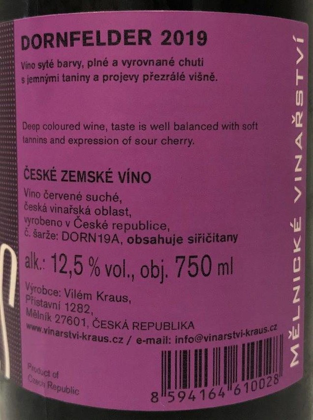 Etiketa Dornfelder