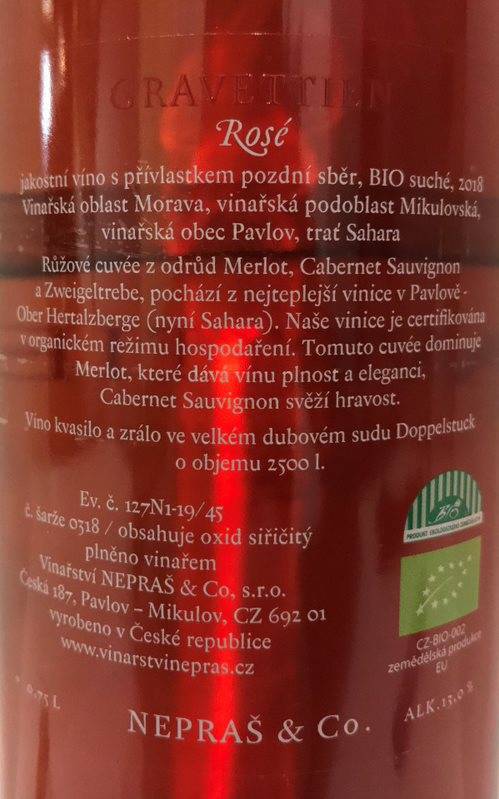 Etiketa Gravettien rosé