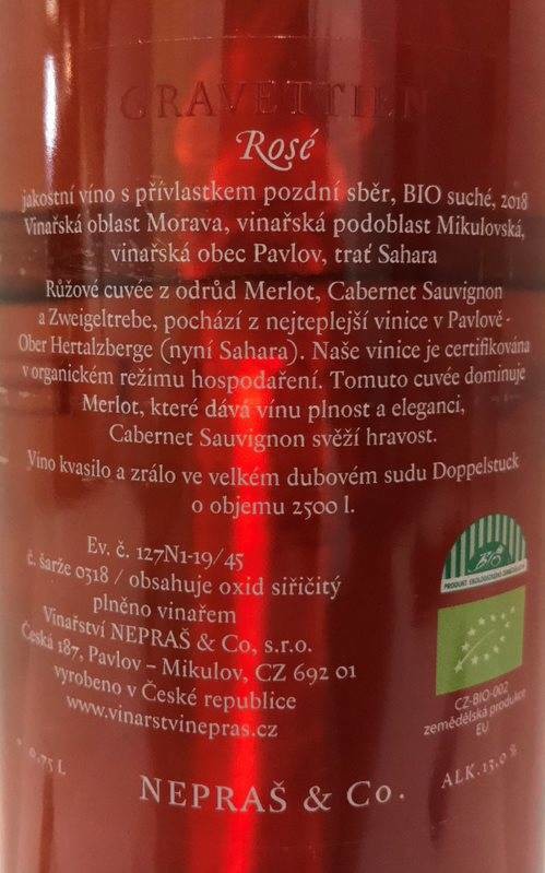 Etiketa Gravettien rosé