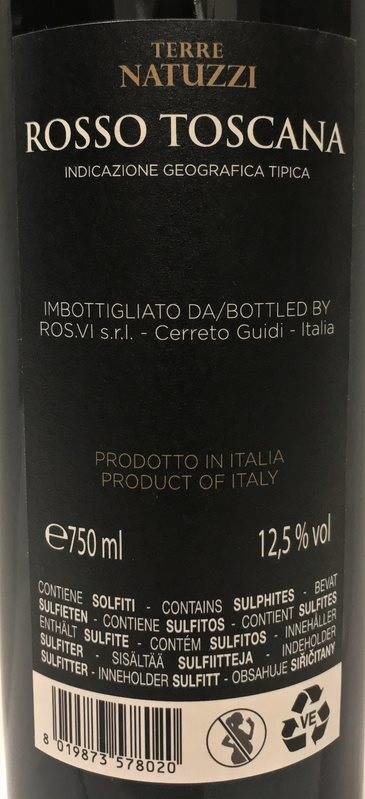 Etiketa Rosso Toscana, Terre Natuzzi