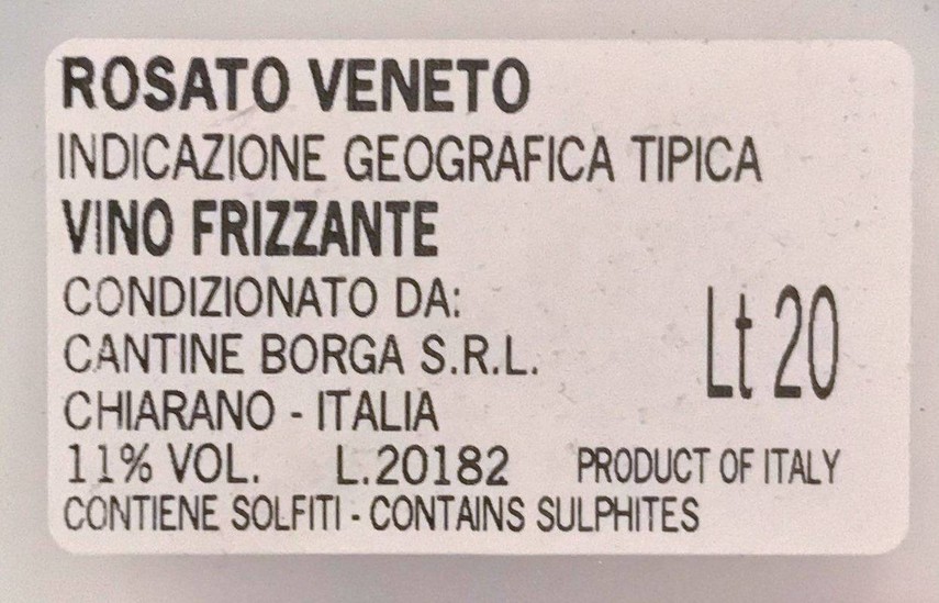 Etiketa Rosato Frizzante KEG