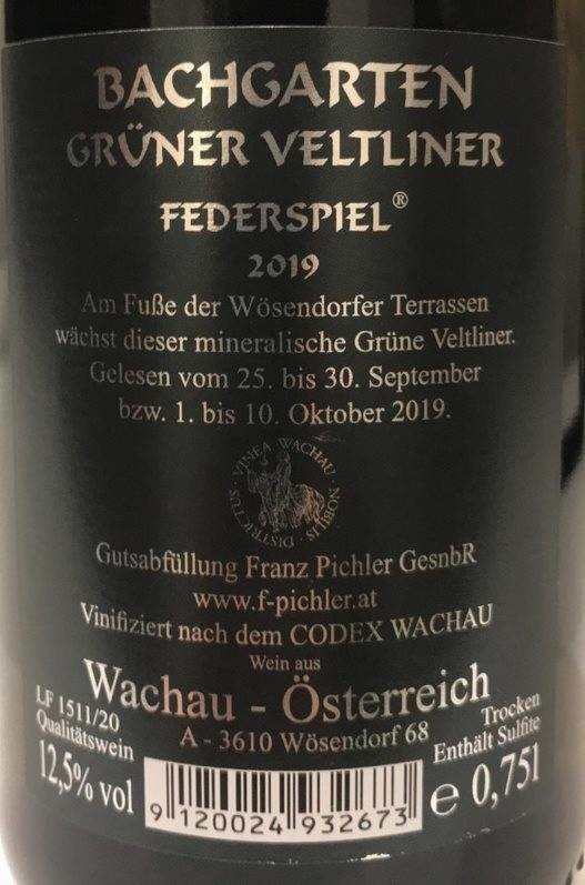 Etiketa Grüner Veltliner Bachgarten