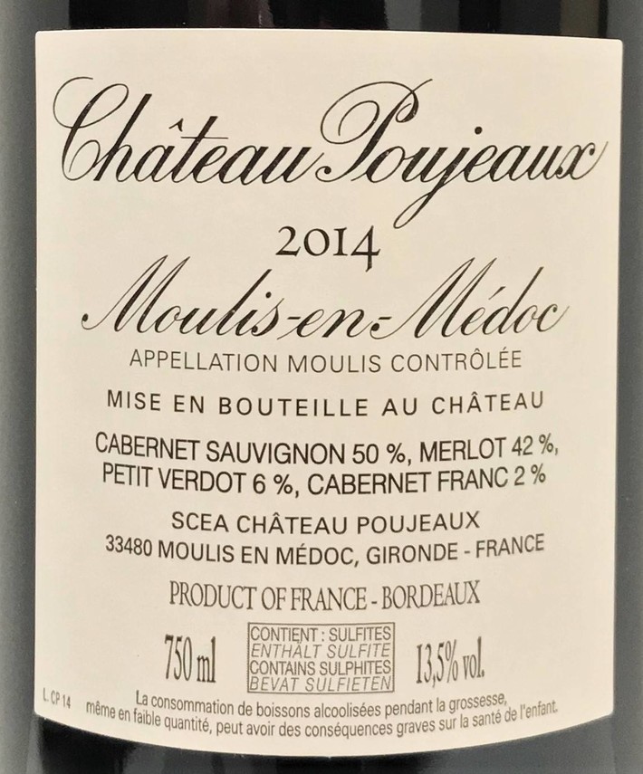 Etiketa Château Poujeaux