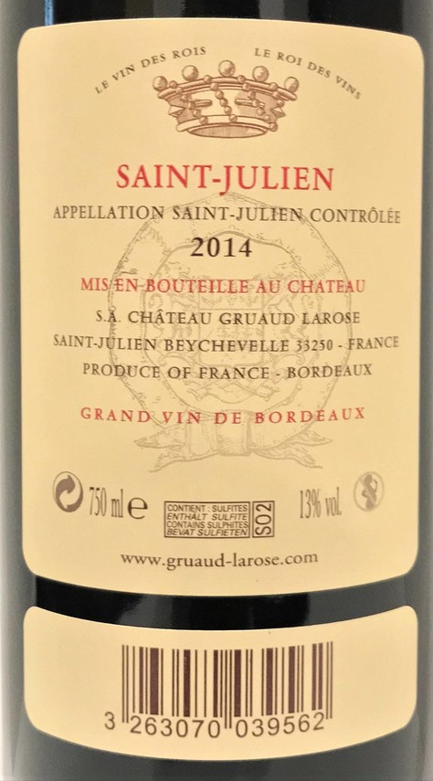 Etiketa Sarget de Gruaud Larose