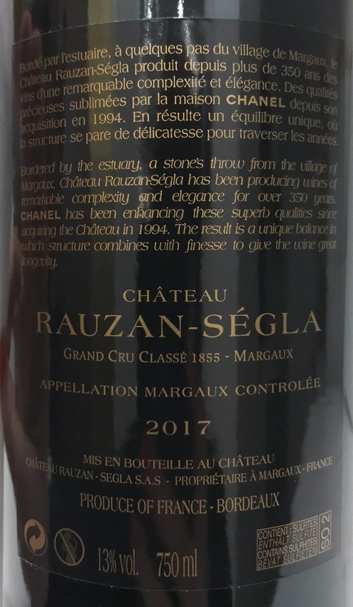 Etiketa Château Rauzan-Ségla