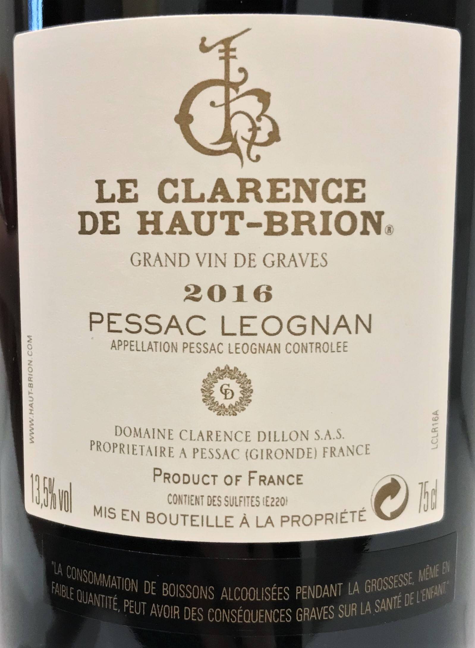 Etiketa Le Clerance de Haut Brion 