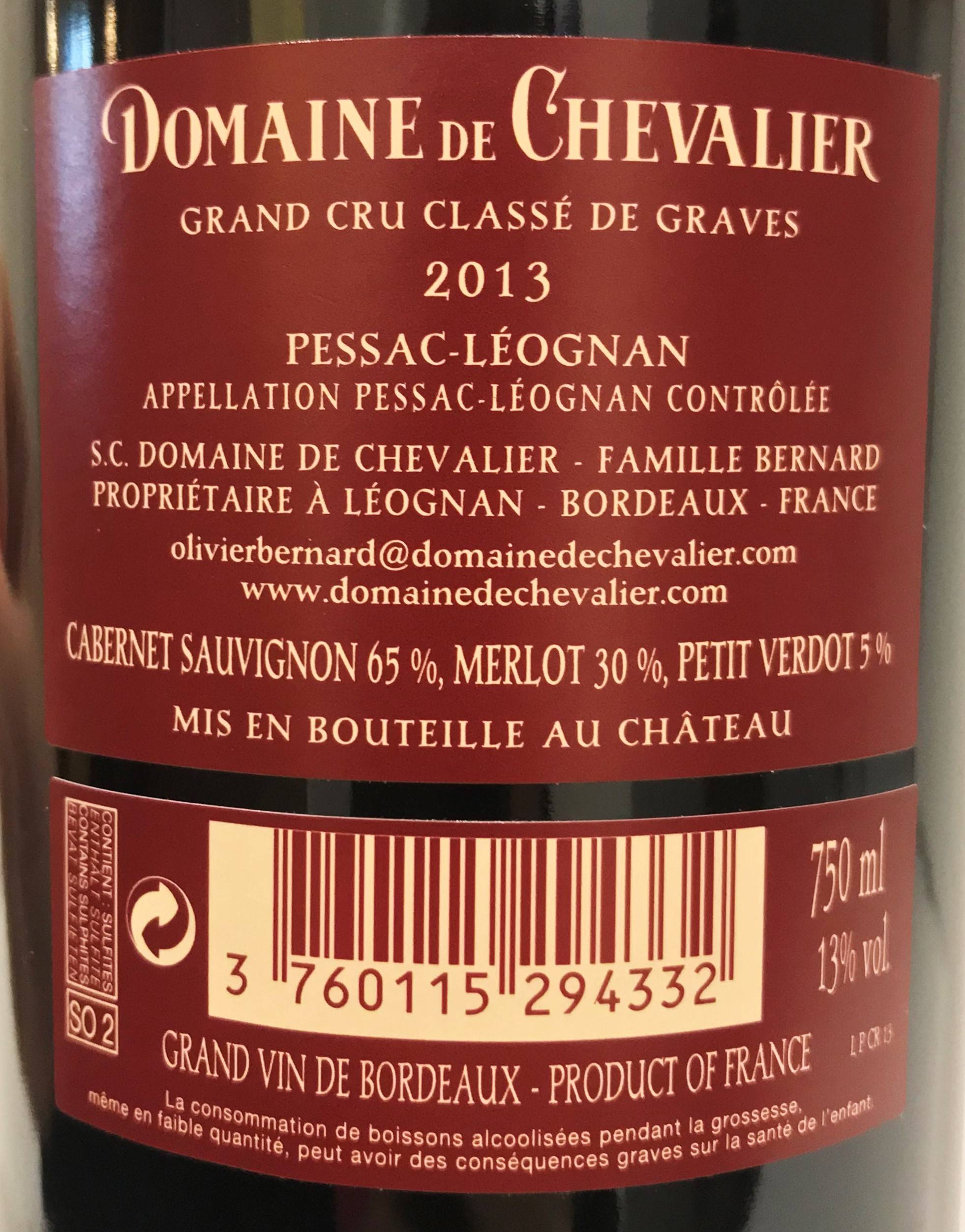 Etiketa Domaine de Chevalier Grand cru classé 