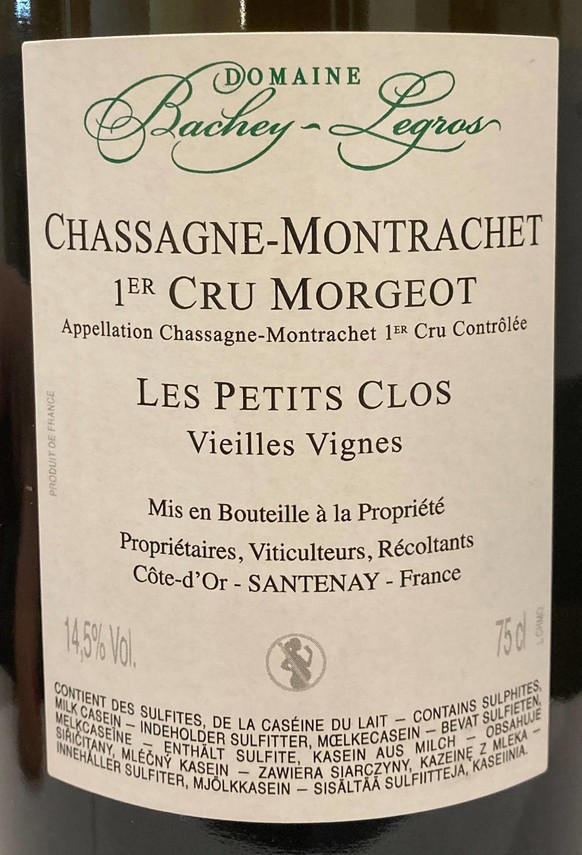 Etiketa Chassagne-Montrachet 1er Cru \