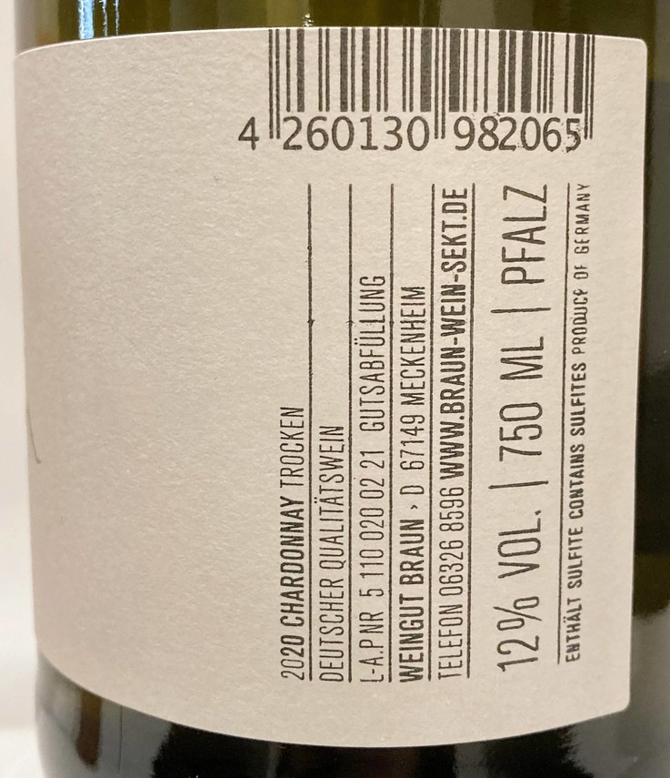Etiketa Chardonnay Alltag