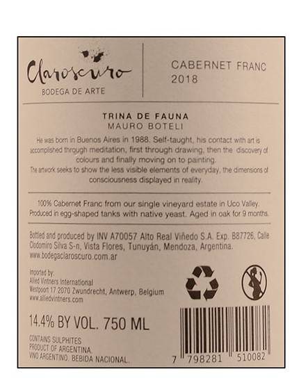 Etiketa Cabernet Franc-Claroscuro