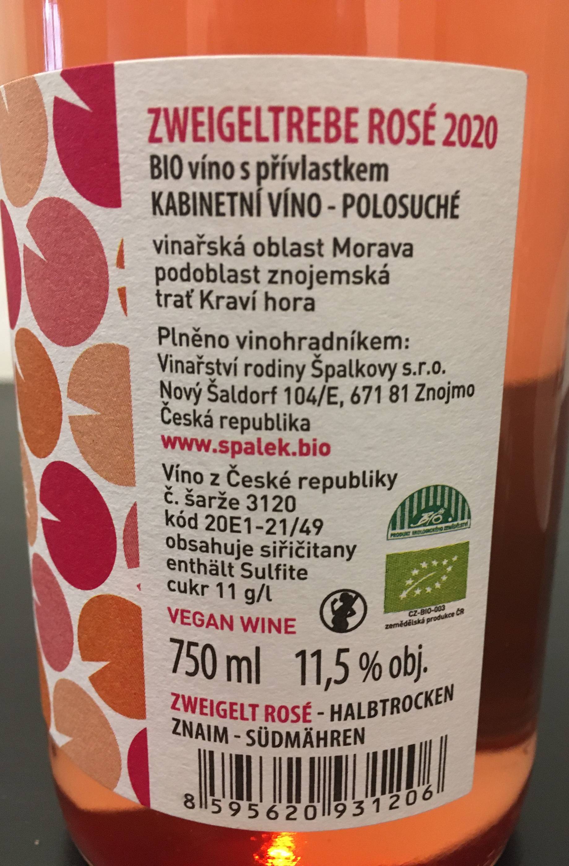Etiketa Zweigeltrebe rosé