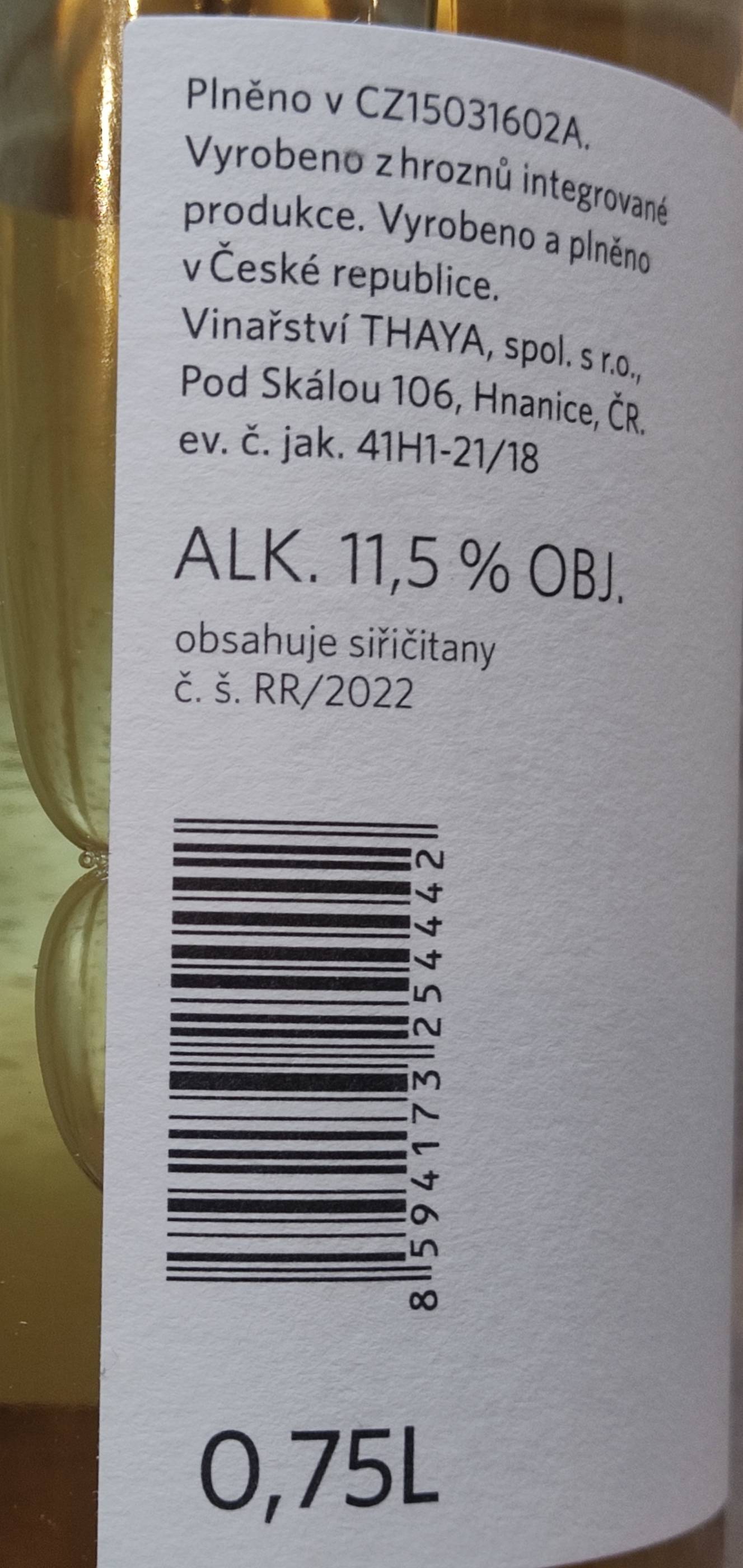 Etiketa Ryzlink rýnský - Pozdravy z Národního parku