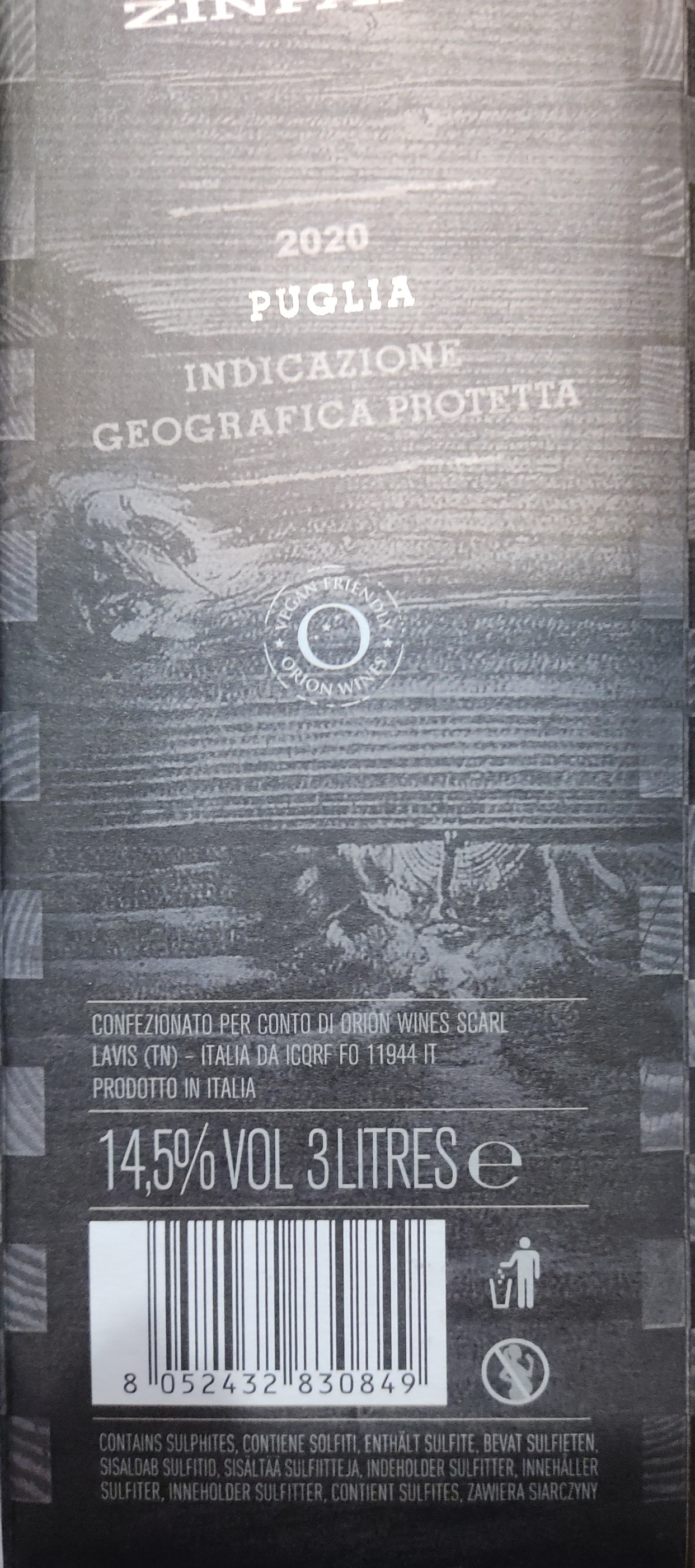 Etiketa THE WANTED ZIN Primitivo-bag in box