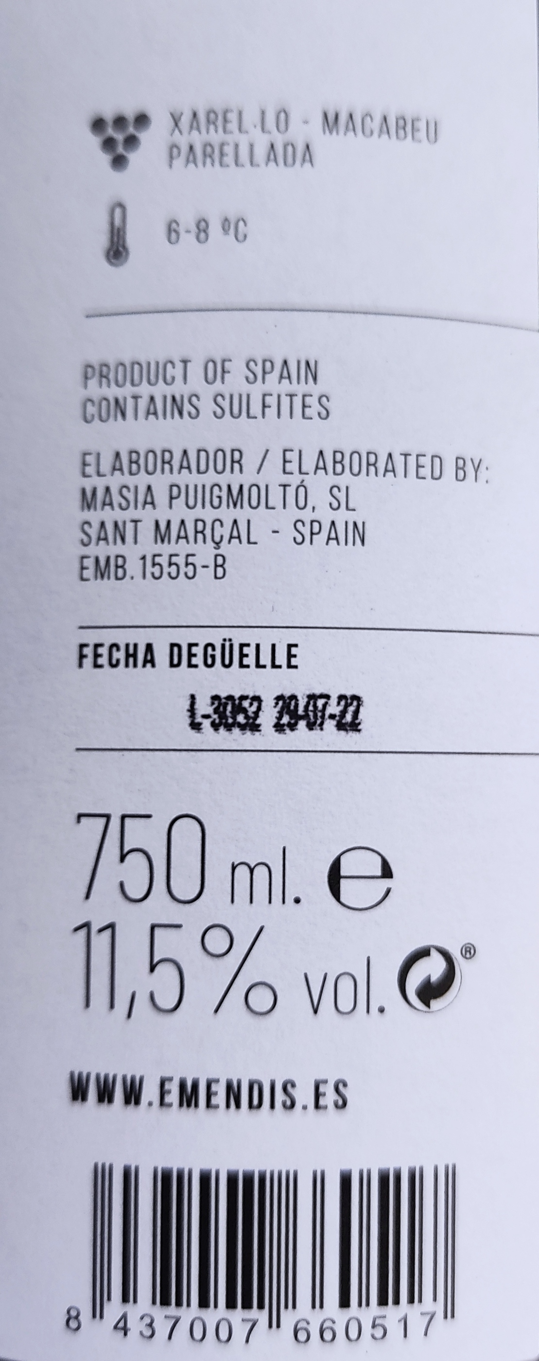 Etiketa Cabró Cava Brut