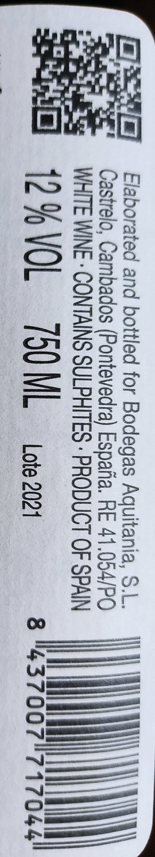 Etiketa Albariňo Legado del Fraile