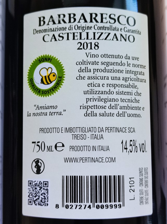 Etiketa Barbaresco-Castellizzano Riserva