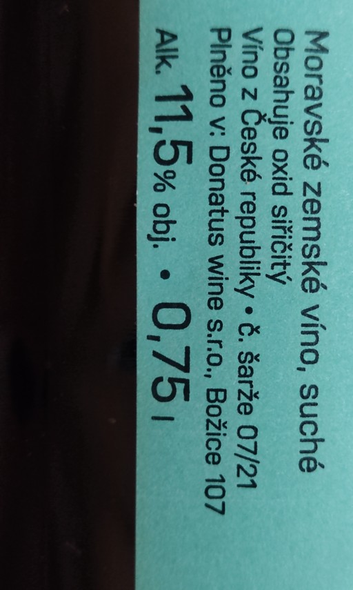 Etiketa Zweigeltrebe+Frankovka-DONATUS