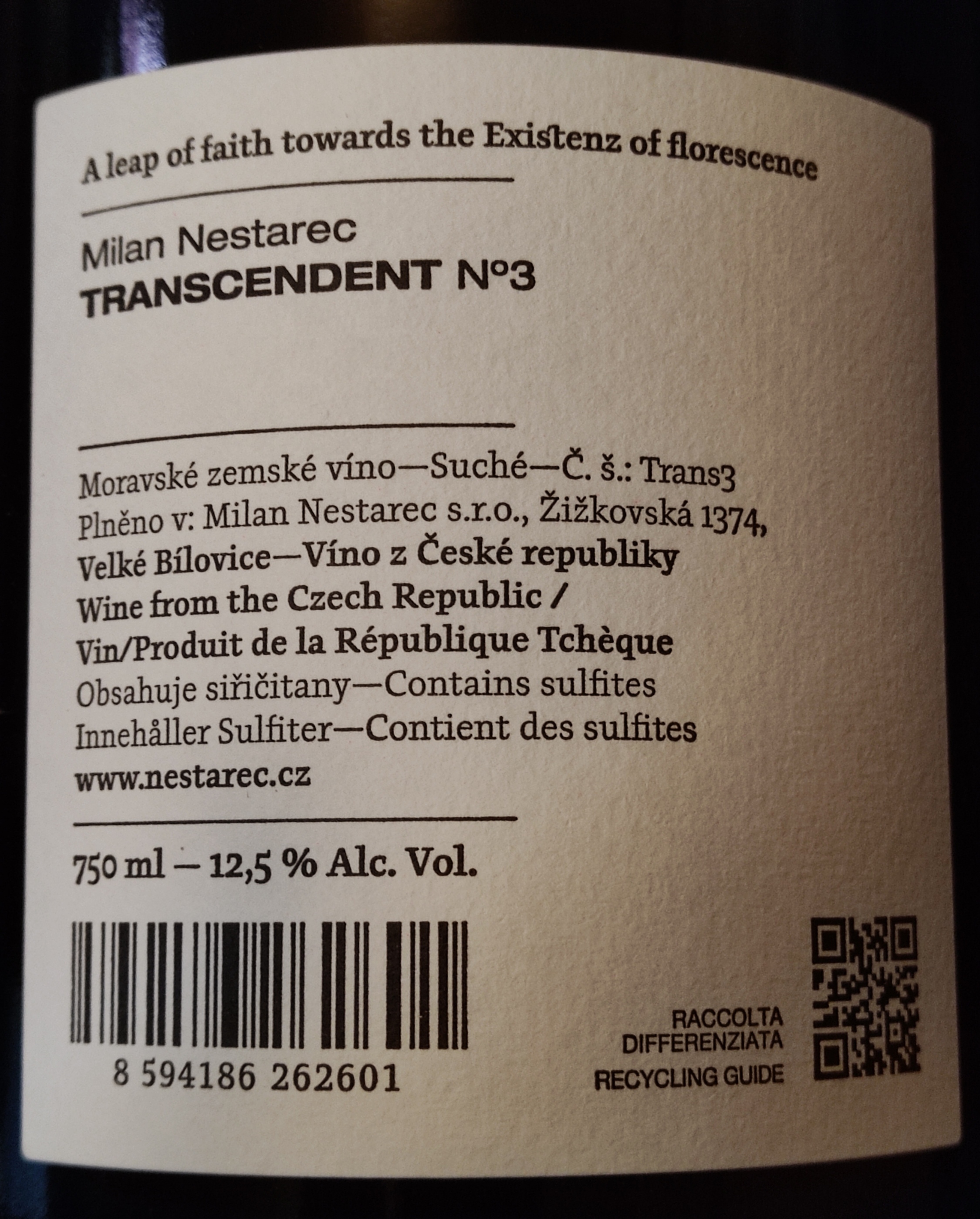 Etiketa TRANSCENDENT