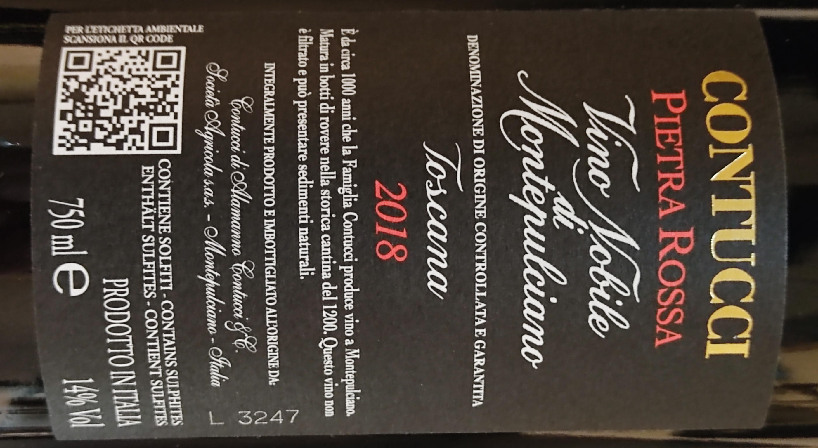 Etiketa Vino Nobile di Montepulciano \