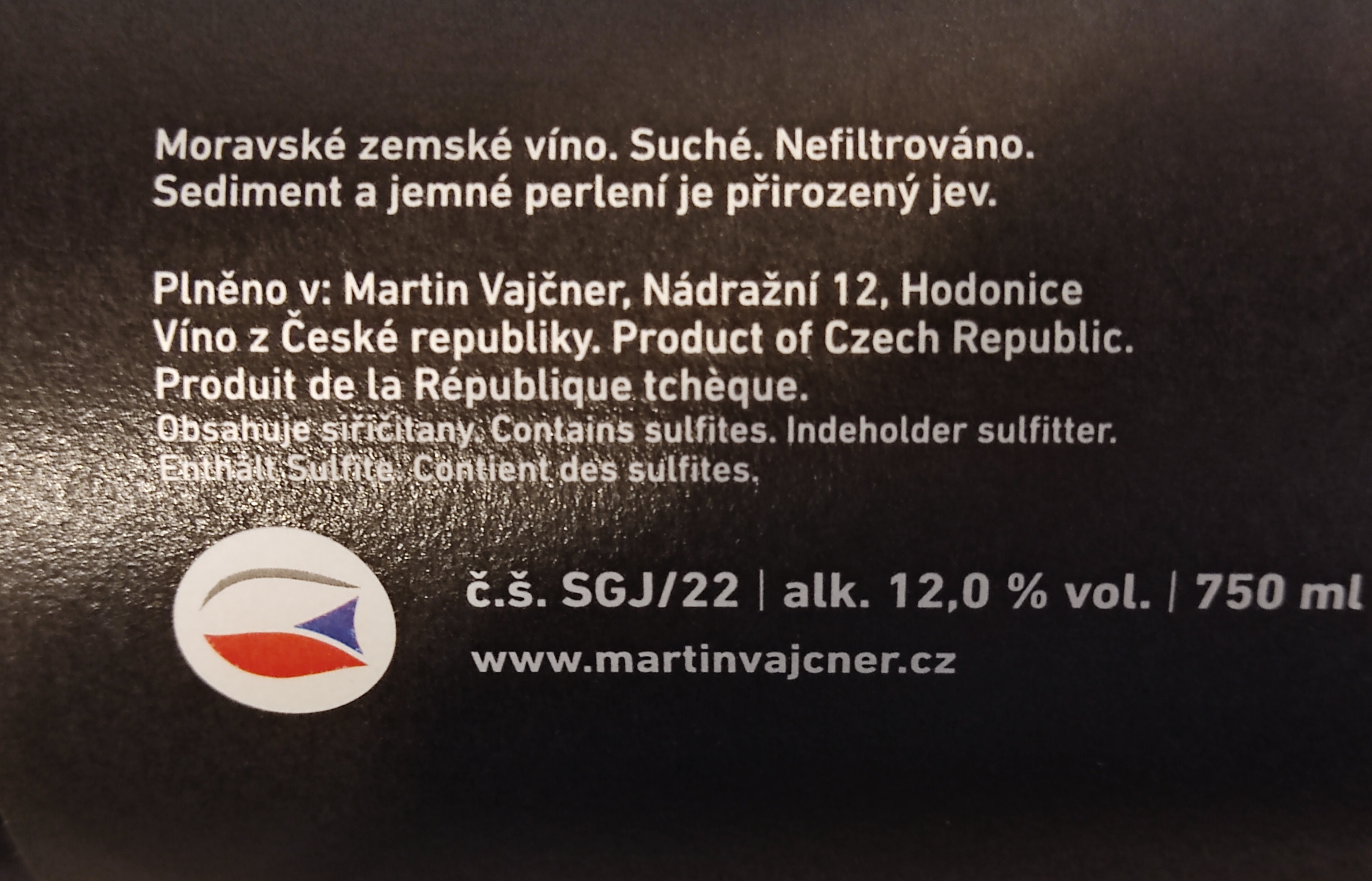 Etiketa Sauvignon Jaroslavice