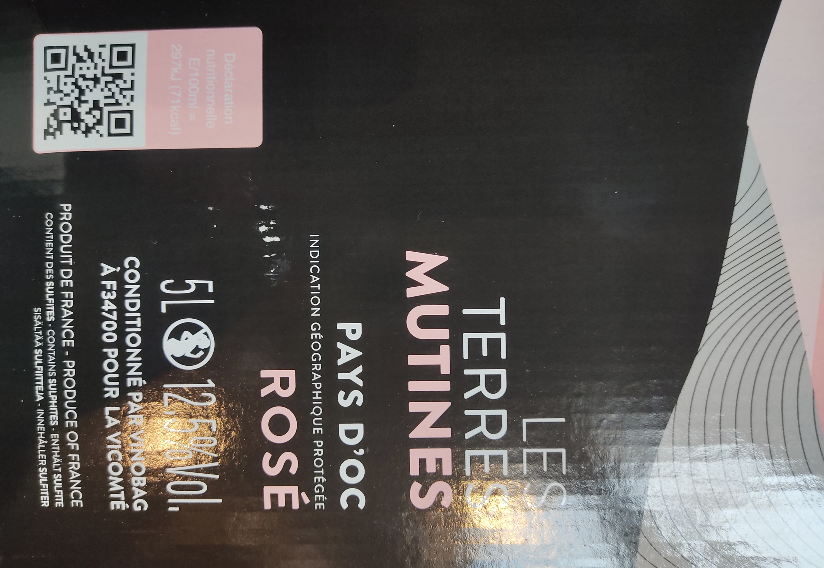 Etiketa Les Terres Mutines rosé-bag in box