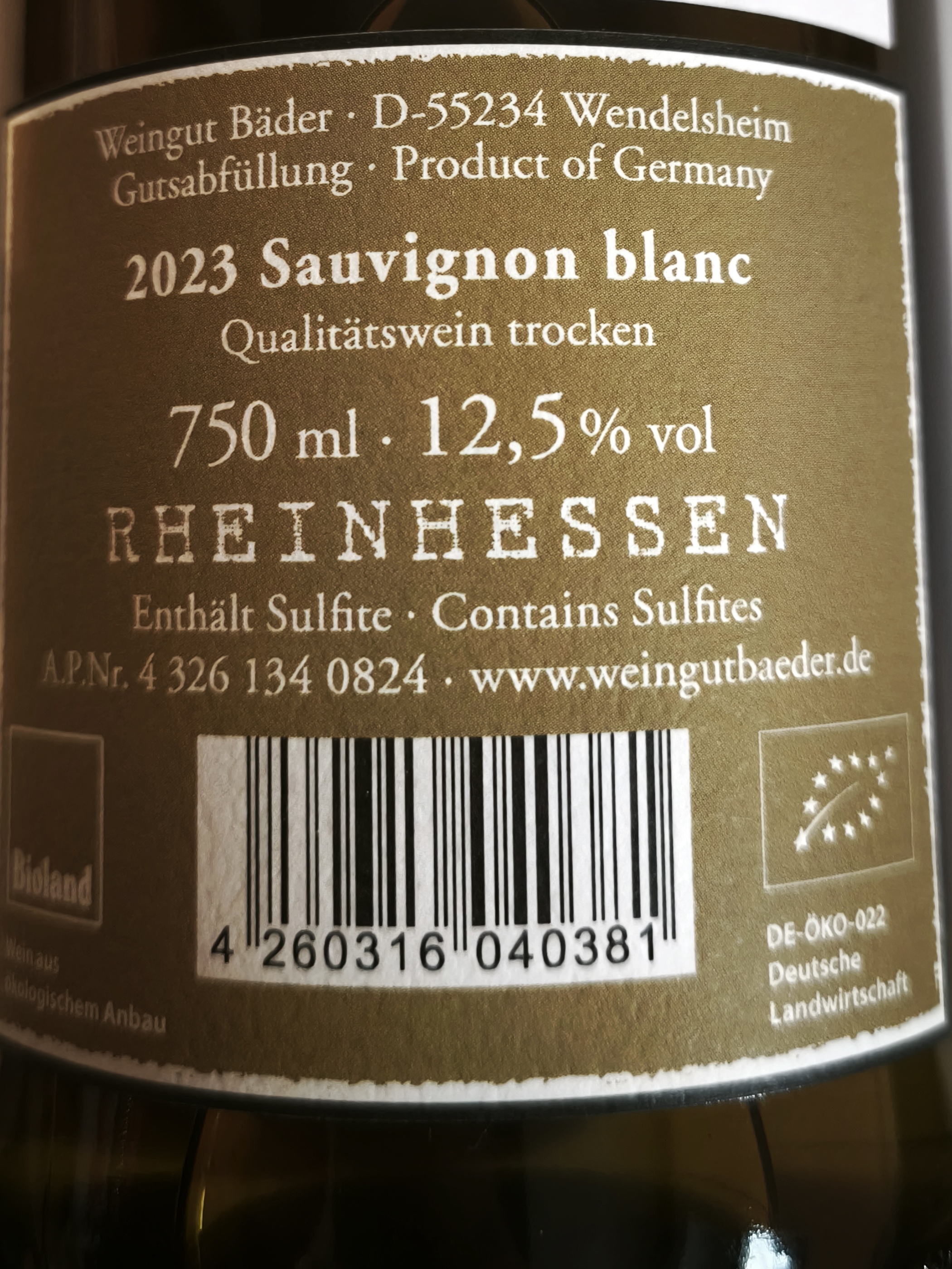 Etiketa Sauvignon blanc