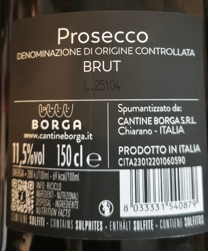 Etiketa Prosecco Spumante magnum 1,5 L