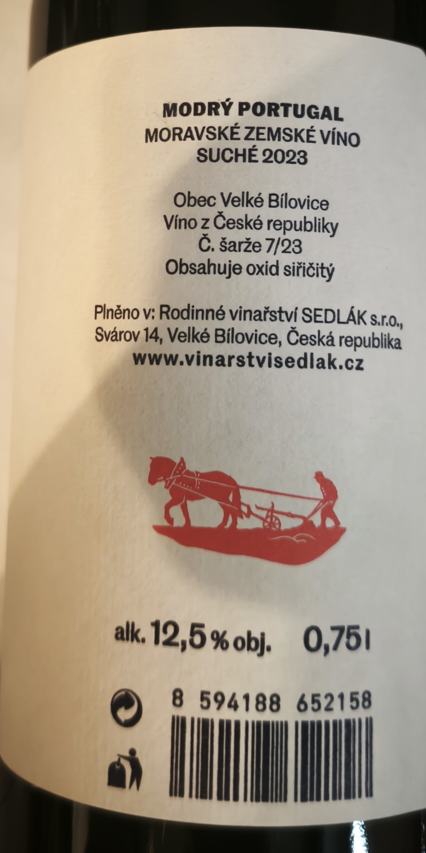 Etiketa Modrý Portugal