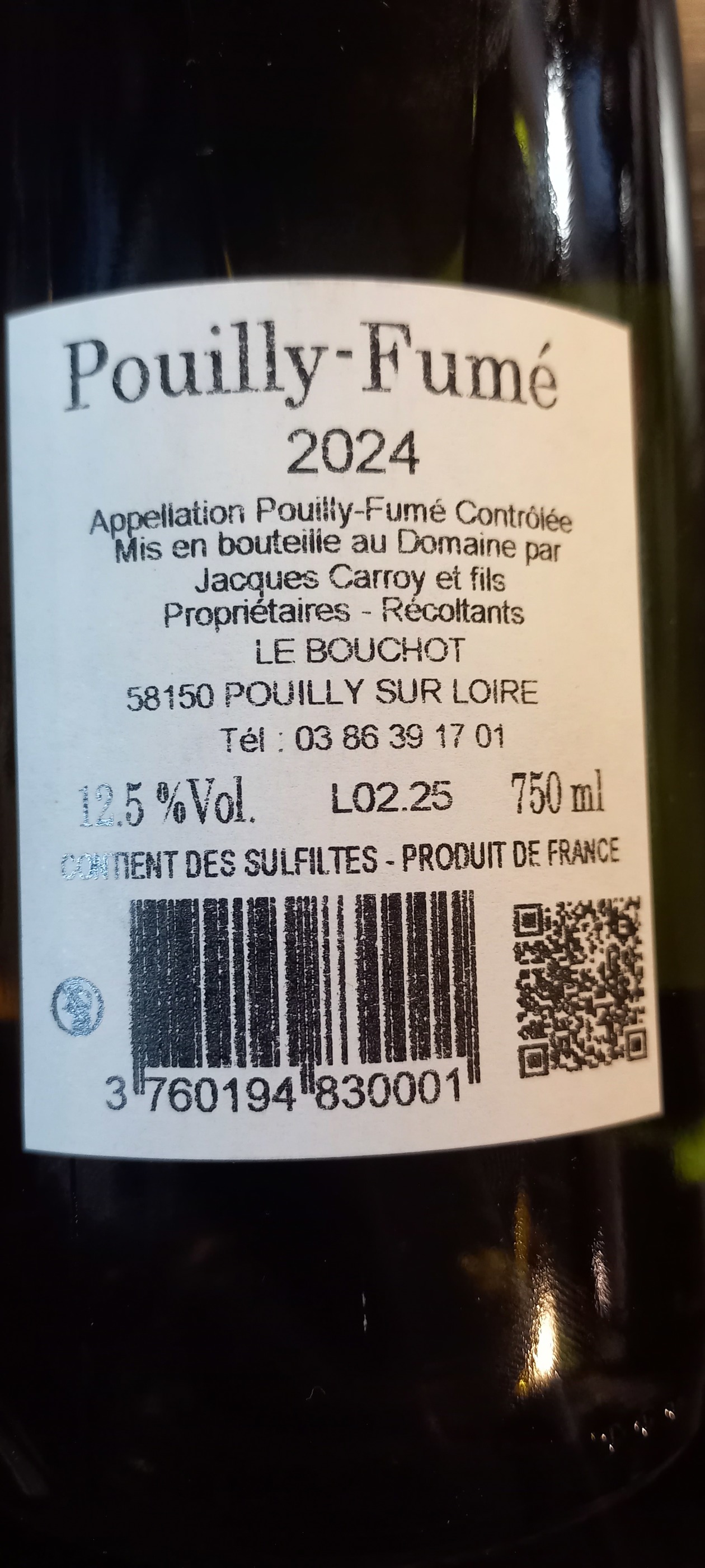 Etiketa Pouilly-Fumé AOP