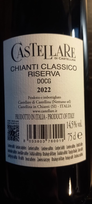 Etiketa Chianti classico Riserva