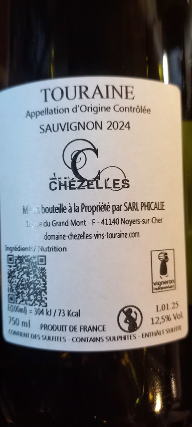 Etiketa Sauvignon Touraine AOC