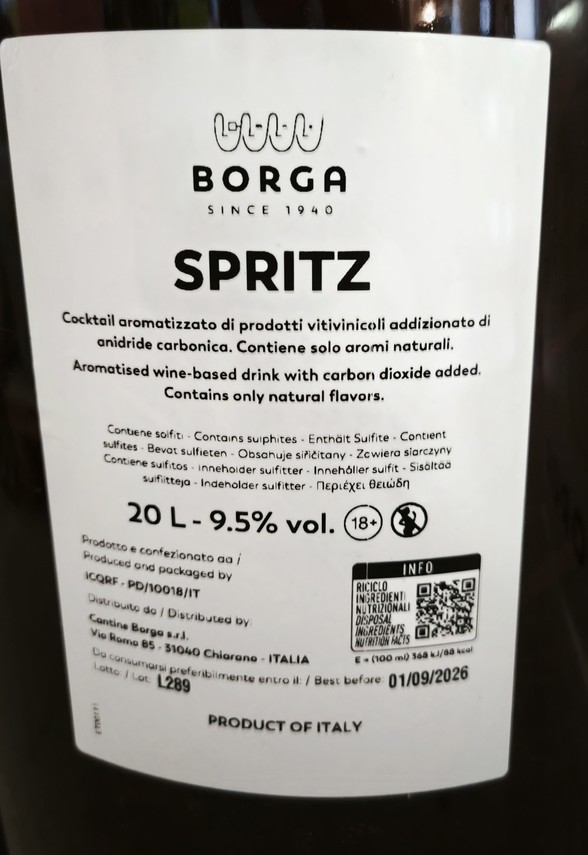 Etiketa Borga Spritz KEG
