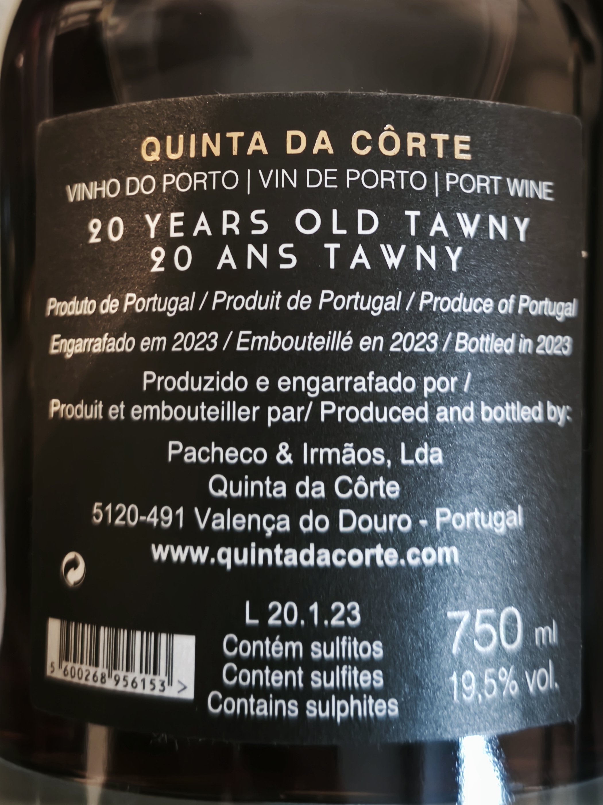 Etiketa Porto Tawny 20 years old 